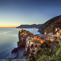 Buy canvas prints of Vernazza after Sunset by Stefano Orazzini