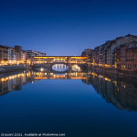 Buy canvas prints of Ponte Vecchio Blue Hour, Florence by Stefano Orazzini