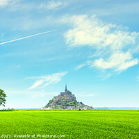 Buy canvas prints of Mont Saint Michel trees and clouds. Normandy by Stefano Orazzini