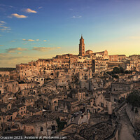 Buy canvas prints of Warm Sunset over Matera by Stefano Orazzini