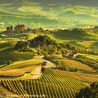 Buy canvas prints of Grinzane Cavour Panorama. Langhe, Piemonte by Stefano Orazzini