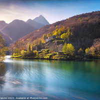 Buy canvas prints of Isola Santa Village and Lake in Autumn by Stefano Orazzini