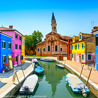 Buy canvas prints of Burano Canal and Church. Venetian Lagoon by Stefano Orazzini
