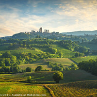 Buy canvas prints of San Gimignano Countryside Panorama by Stefano Orazzini