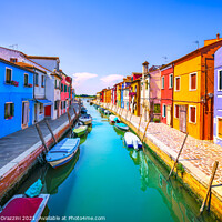 Buy canvas prints of Burano Curved Canal. Venetian Lagoon by Stefano Orazzini