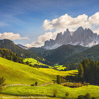 Buy canvas prints of Funes Valley View and Odle Mountains. Dolomites by Stefano Orazzini