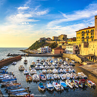 Buy canvas prints of Piombino, little marina at sunset by Stefano Orazzini