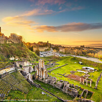 Buy canvas prints of Volterra, roman theatre ruins at sunset. Tuscany by Stefano Orazzini