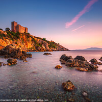 Buy canvas prints of Talamone medieval fortress at sunset. Tuscany by Stefano Orazzini