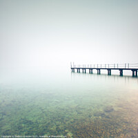 Buy canvas prints of Pier in a foggy day. Lake Garda by Stefano Orazzini