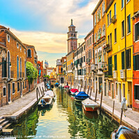 Buy canvas prints of Venice rio San Barnaba water canal. Italy by Stefano Orazzini