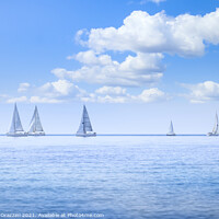Buy canvas prints of Sailing boat yacht regatta race on the sea by Stefano Orazzini