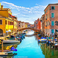 Buy canvas prints of Chioggia town in venetian lagoon, water canal and boats. by Stefano Orazzini