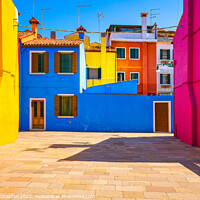 Buy canvas prints of Burano island square and colourful houses, Venice, Italy by Stefano Orazzini
