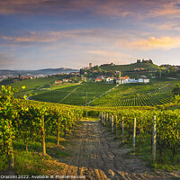 Buy canvas prints of Barbaresco village and Langhe vineyards, Piedmont, Italy by Stefano Orazzini