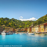 Buy canvas prints of Portofino village and little marina. Liguria, Italy by Stefano Orazzini