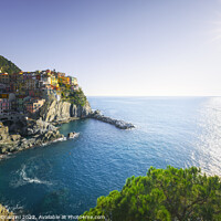 Buy canvas prints of Manarola, village on the rocks. Cinque Terre, Italy by Stefano Orazzini