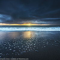 Buy canvas prints of Stormy sea at sunset. Marina di Cecina, Tuscany by Stefano Orazzini