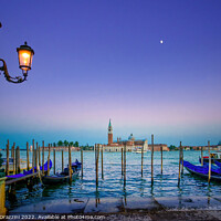 Buy canvas prints of Venice, street lamp and gondolas. Italy by Stefano Orazzini