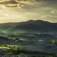 Buy canvas prints of Tuscany, rolling hills at sunset. Volterra by Stefano Orazzini