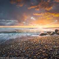 Buy canvas prints of Stormy sea waves and foam at sunset. Marina di Cecina beach by Stefano Orazzini