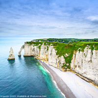 Buy canvas prints of Etretat, the cliff of Aval cliff. Normandy, France. by Stefano Orazzini