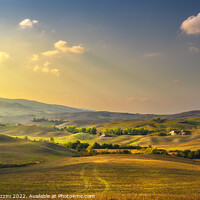 Buy canvas prints of Landscape in Tuscany, rolling hills at sunset by Stefano Orazzini