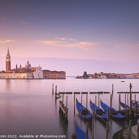 Buy canvas prints of Venice, San Giorgio church and gondolas at sunrise. Italy by Stefano Orazzini