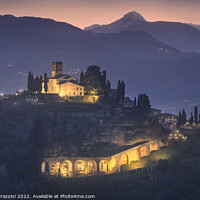 Buy canvas prints of Barga town and Alpi Apuane mountains in winter. Tuscany by Stefano Orazzini
