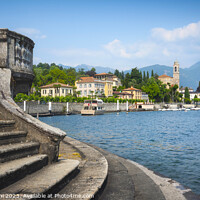 Buy canvas prints of Tremezzo Tremezzina stairs and lakefront. Lake Como district by Stefano Orazzini