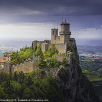 Buy canvas prints of San Marino, Guaita tower on the Titano mount and panoramic view  by Stefano Orazzini