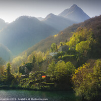 Buy canvas prints of Isola Santa village and lake in autumn. Garfagnana by Stefano Orazzini