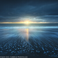 Buy canvas prints of Sea at sunset after the thunderstorm. Marina di Cecina, Tuscany by Stefano Orazzini