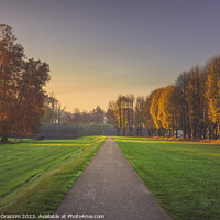 Buy canvas prints of A path along the walls of Lucca on an autumn morning. Italy by Stefano Orazzini