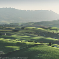 Buy canvas prints of Spring in Tuscany, landscape in late afternoon. Pienza, Italy by Stefano Orazzini