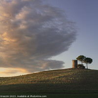 Buy canvas prints of The old windmill and a cloud. Maremma, Tuscany by Stefano Orazzini