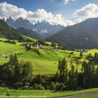 Buy canvas prints of Dolomites, Santa Magdalena and Odle mountains. Italy by Stefano Orazzini