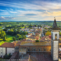 Buy canvas prints of Vinci village, Leonardo birthplace, and the bell tower. Italy by Stefano Orazzini