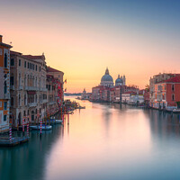Buy canvas prints of Venice grand canal, Santa Maria della Salute church at sunrise. by Stefano Orazzini