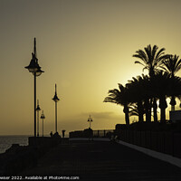Buy canvas prints of Sunset at Playa Blanca Lanzarote by Keith Bowser