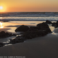 Buy canvas prints of Sunset at Croyde Bay, Devon by Keith Bowser