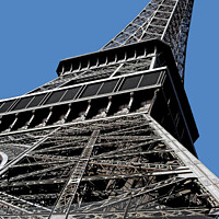 Buy canvas prints of Eiffel Tower Champ de Mars Paris. Le Dame de Fer. by Malcolm White