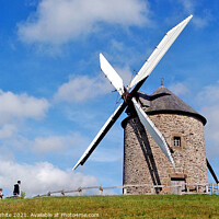 Buy canvas prints of Windmill Moulin de Moidrey Near Mont Saint Michel by Malcolm White