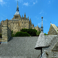 Buy canvas prints of Mont Saint Michel The Abbey from the Lower Fortifications  by Malcolm White