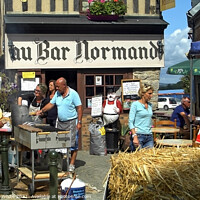 Buy canvas prints of Domfront 61700 Au Bar Normand  by Malcolm White