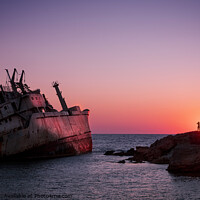 Buy canvas prints of Shipwreck Sunset, Cyprus by Neil Hall