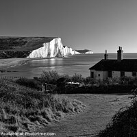 Buy canvas prints of Seven Sisters White Cliffs from Cuckmere Haven Sus by John Gilham