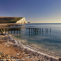Buy canvas prints of Majestic Seven Sister Cliffs at Cuckmere Haven in  by John Gilham