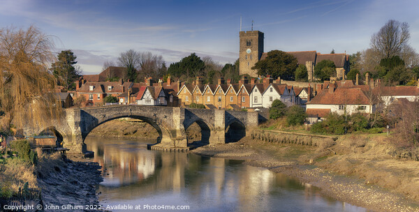 Aylesford Village on the river Medway in Kent at low tide  Framed Mounted Print by John Gilham