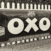 Buy canvas prints of Enamel Advertising Sign for Oxo Cube - Splendid with Milk for Children by John Gilham